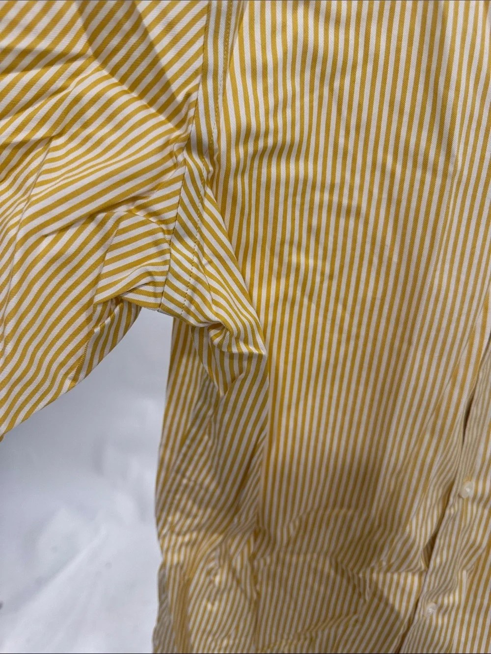 Banana Republic Men’s Yellow and White Striped Dress Shirt